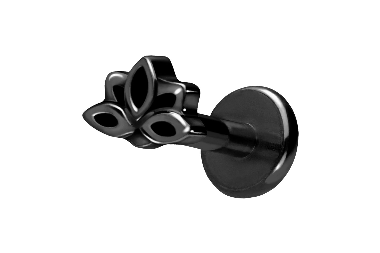 Titan Labret Piercing mit Push Fit LOTUSBLÜTE